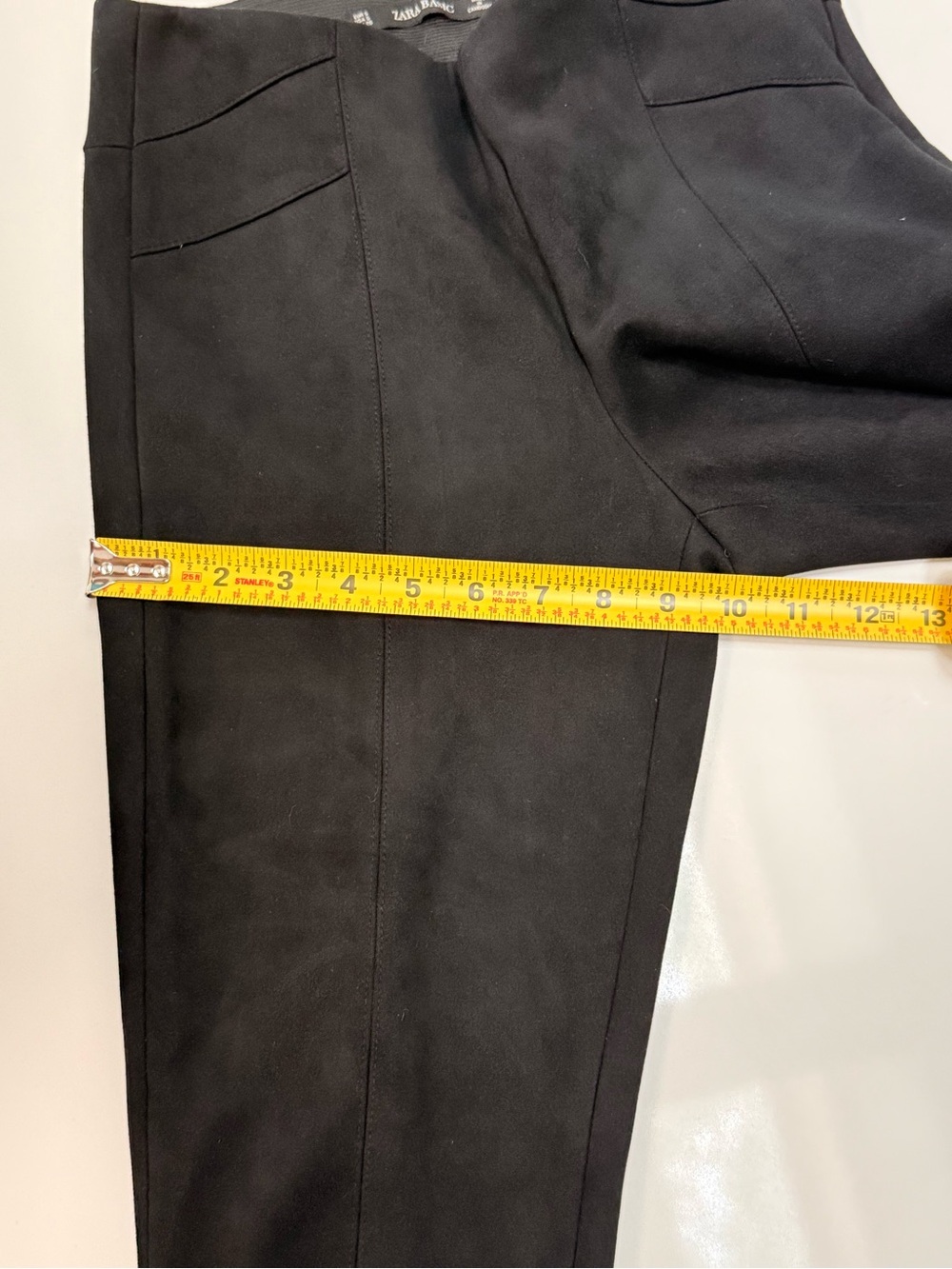 Zara Black High-Rise Skinny Sueded Ponte Pants, zippered ankle - Picture 13 of 14